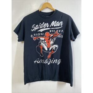 Marvel Amazing Spider-Man Distressed Black T-Shirt Men’s Medium 38-40